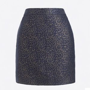 J. Crew Metallic Leopard Jacquard Mini Skirt